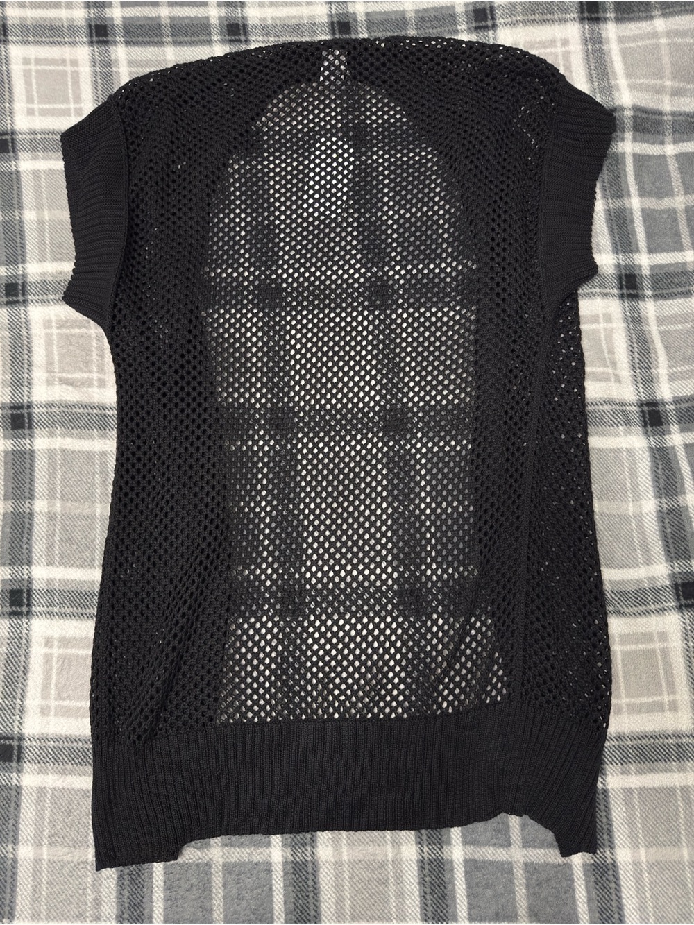 Time and Tru Black Open Knit Cardigan Duster Lightweight M NWT - Picture 2 of 5